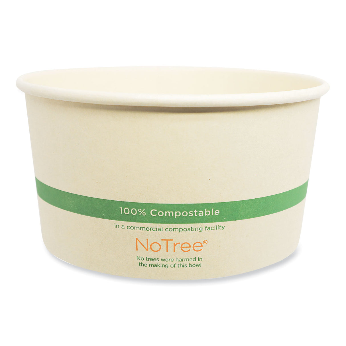 World Centric No Tree Wide Paper Bowls, 32 oz, 5.9" Diameter x 3.1"h, Natural, Sugarcane, 300/Carton (BONT32W)