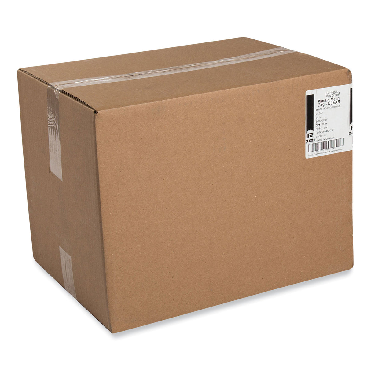 AmerCareRoyal Mesh Bags, Elastic Stretch-to-Fit Design, 24" Long, Clear, 1,000/Carton (RMB1000CL)