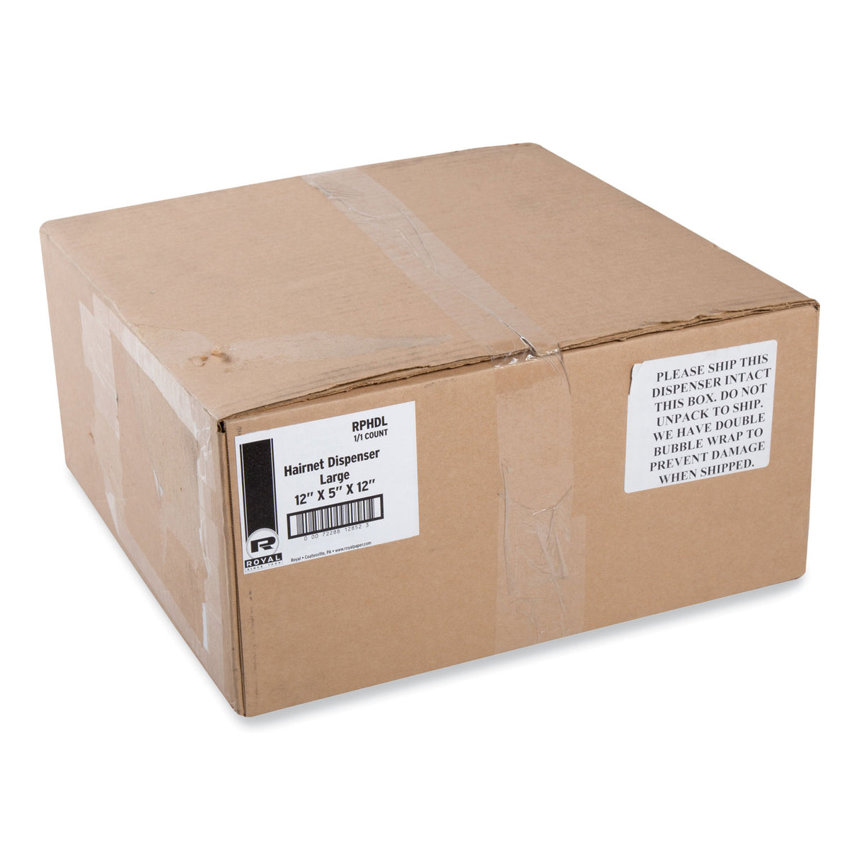 AmerCareRoyal Dispenser, Hairnets/Bouffant Caps/BeardCovers, 5 x 12 x 12, Clear (RPHDL)