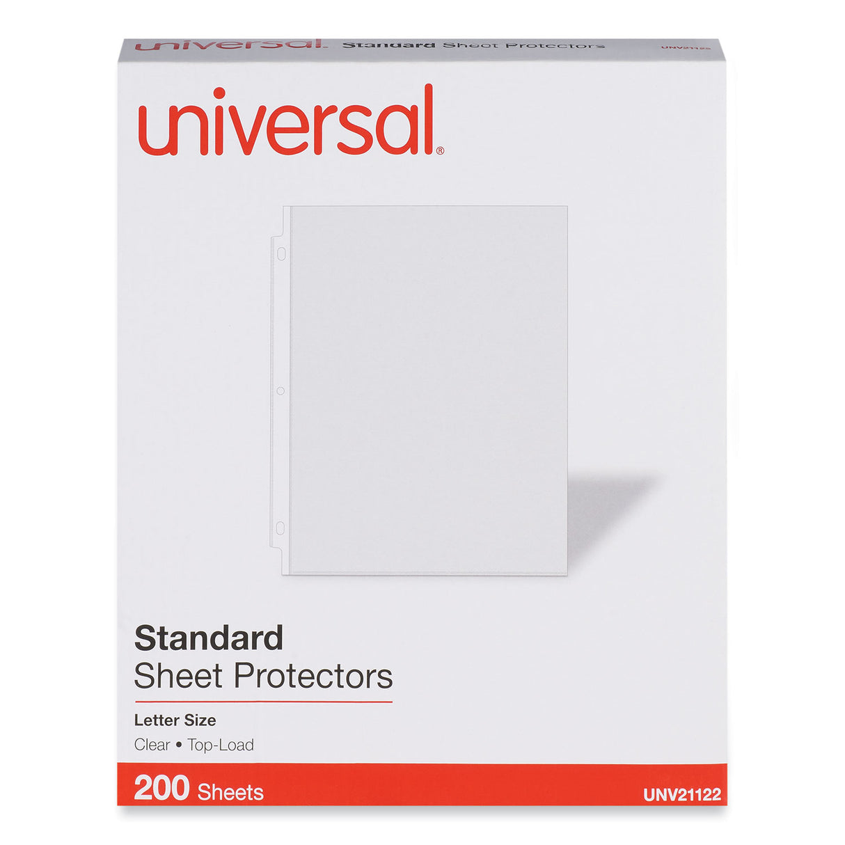 Universal Standard Sheet Protector, Standard, 8.5 x 11, Clear, 200/Box (UNV21122)