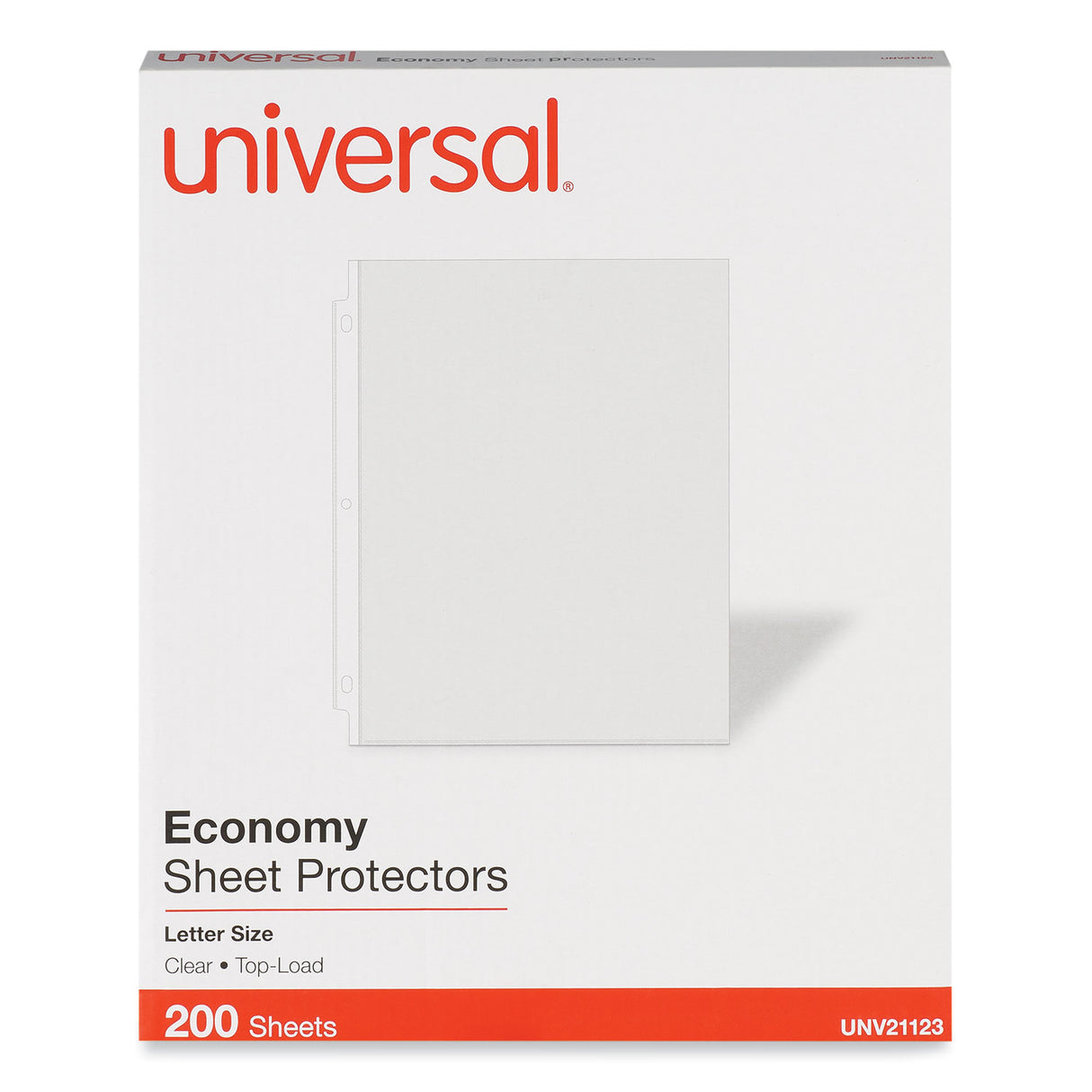 Universal Standard Sheet Protector, Economy, 8.5 x 11, Clear, 200/Box (UNV21123)