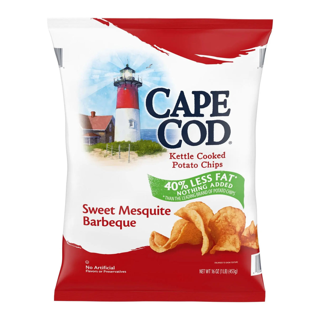 Cape Cod Sea Salt & Mesquite BBQ Potato Chips (16 oz) | Less Fat, Big Flavor Crunch Cape Cod
