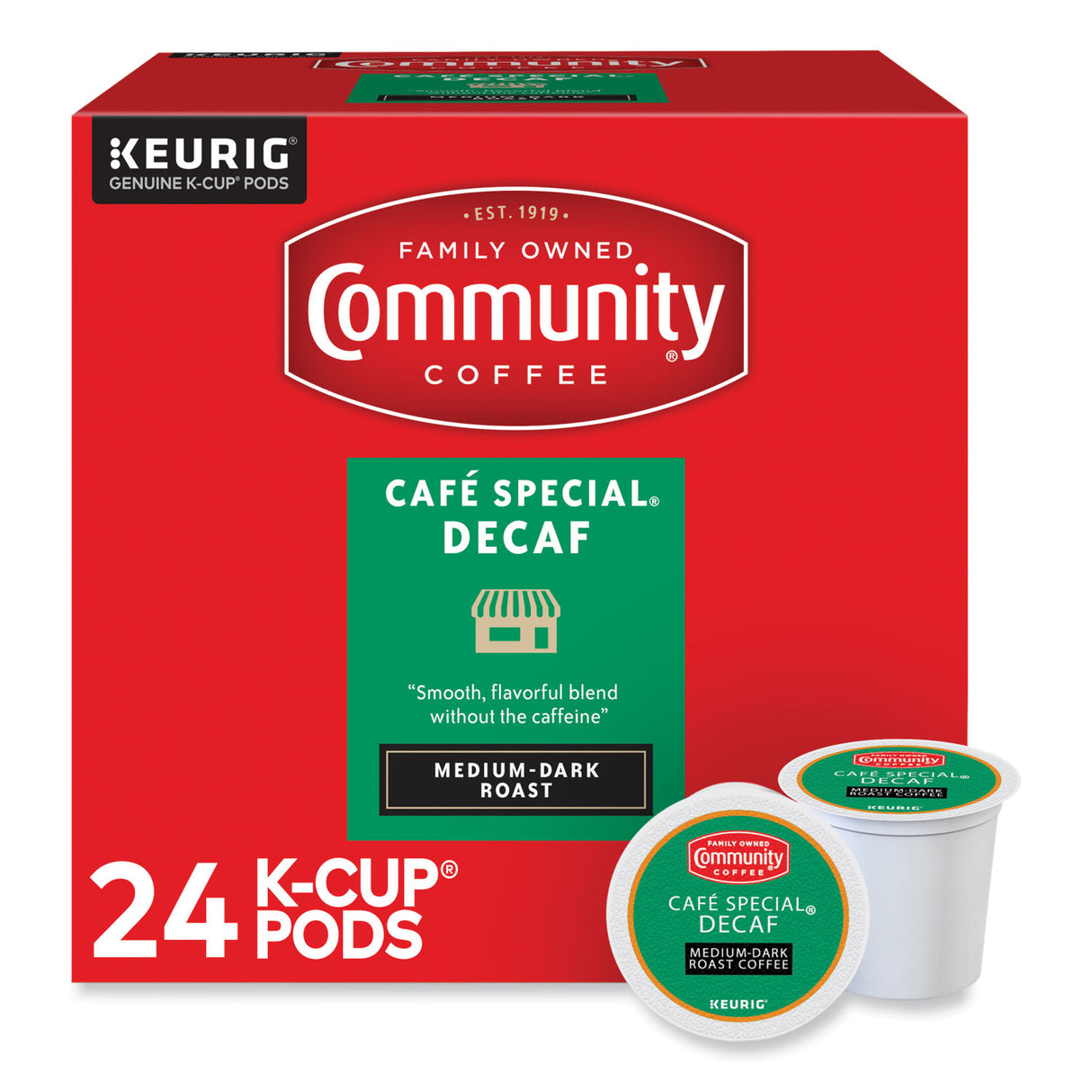Community Coffee Cafe Special Decaf K-Cup, 24/Box (6408CC)