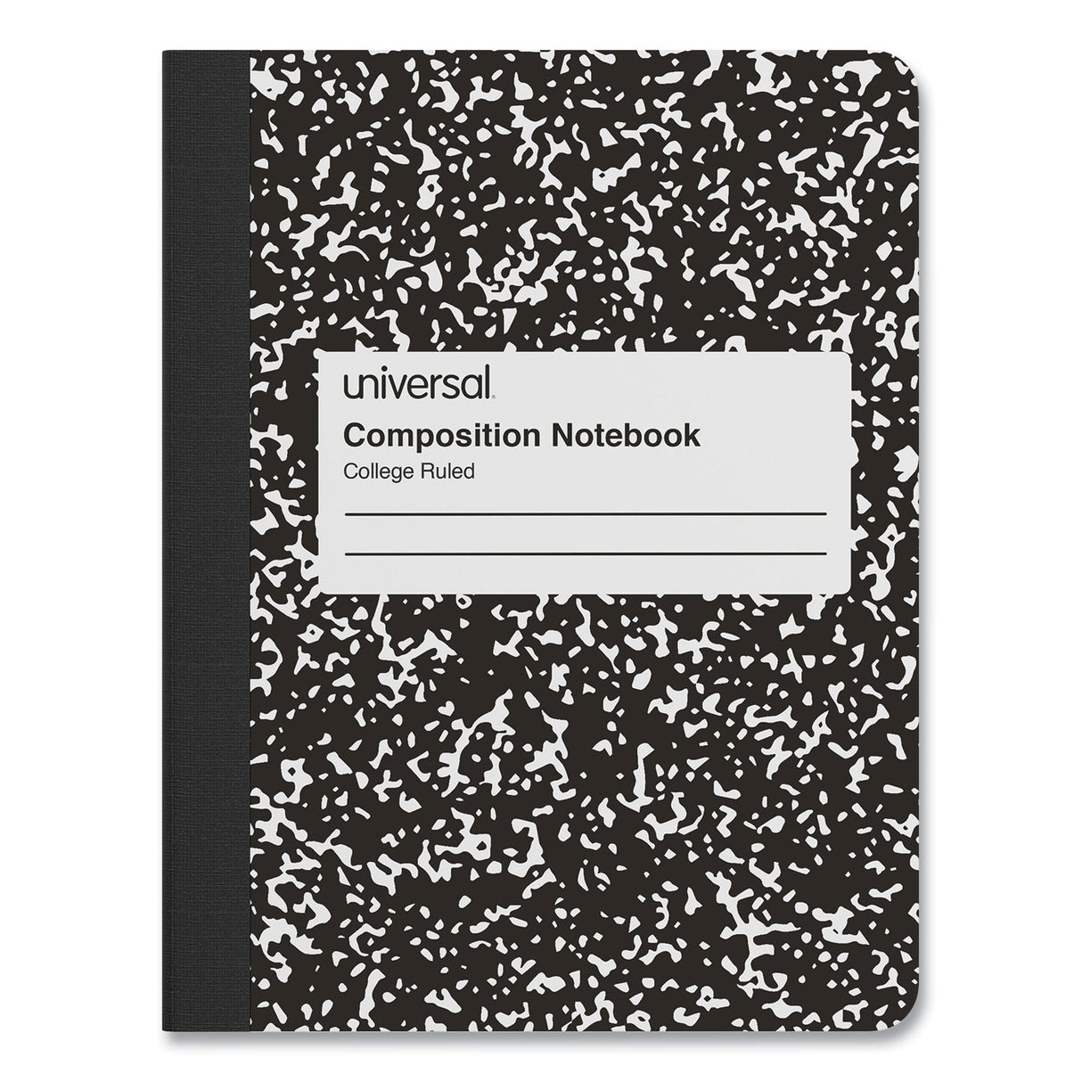 Universal Composition Book, Medium/College Rule, Black Marble Cover, (100) 9.75 x 7.5 Sheets (UNV20940)