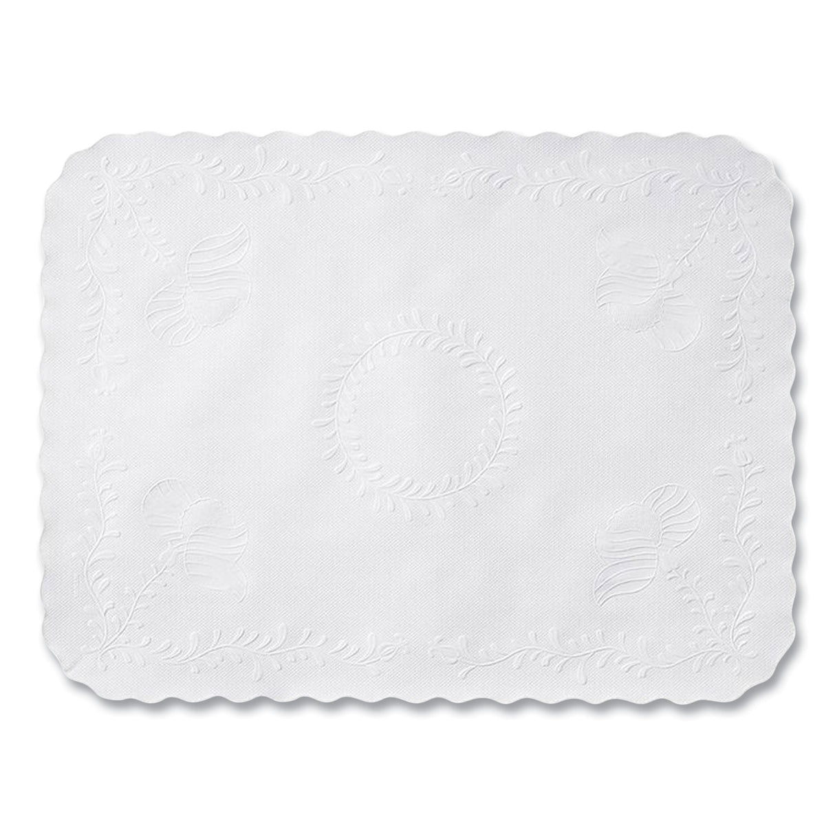 Hoffmaster Anniversary Embossed Scalloped Edge Traymat, 14 x 19, White, 2,000/Carton (TC8704462)
