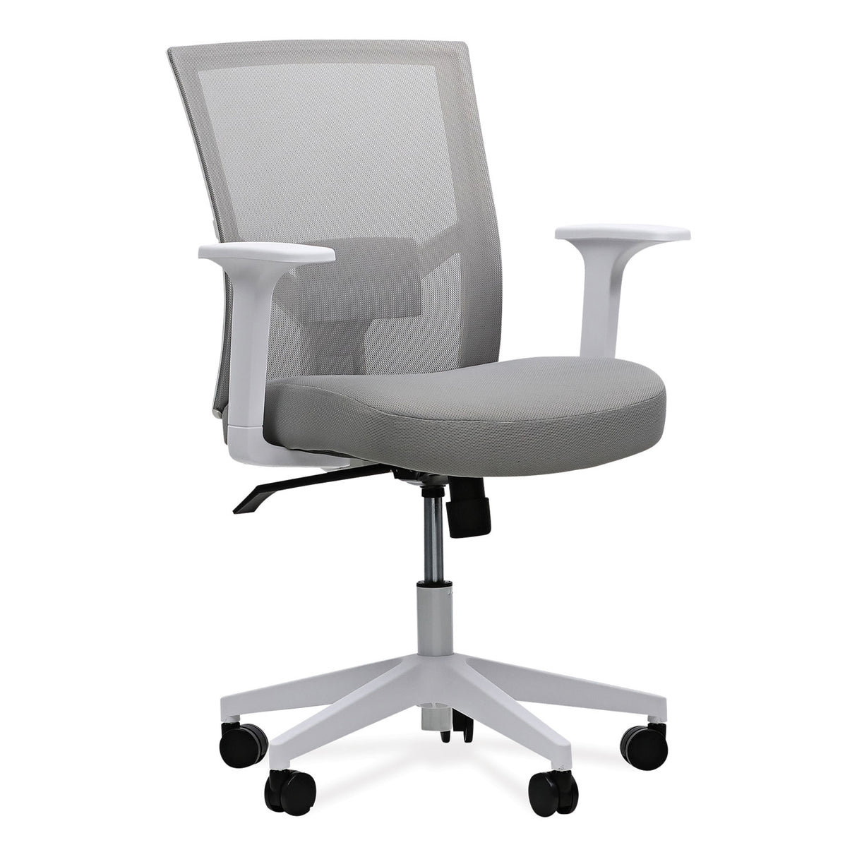 Workspace by Alera Mesh Back Fabric Task Chair, Supports Up to 275 lb, 17.32" to 21.1" Seat Height, Gray Seat, Gray Back (ALEWS42B47)