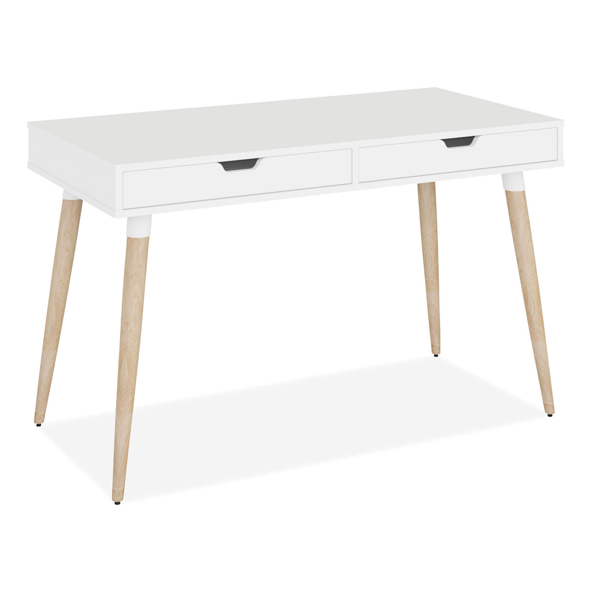 Workspace by Alera Scandinavian Writing Desk, 47.24" x 23.62" x 29.53", White/Beigewood (ALEWSS4824WB)