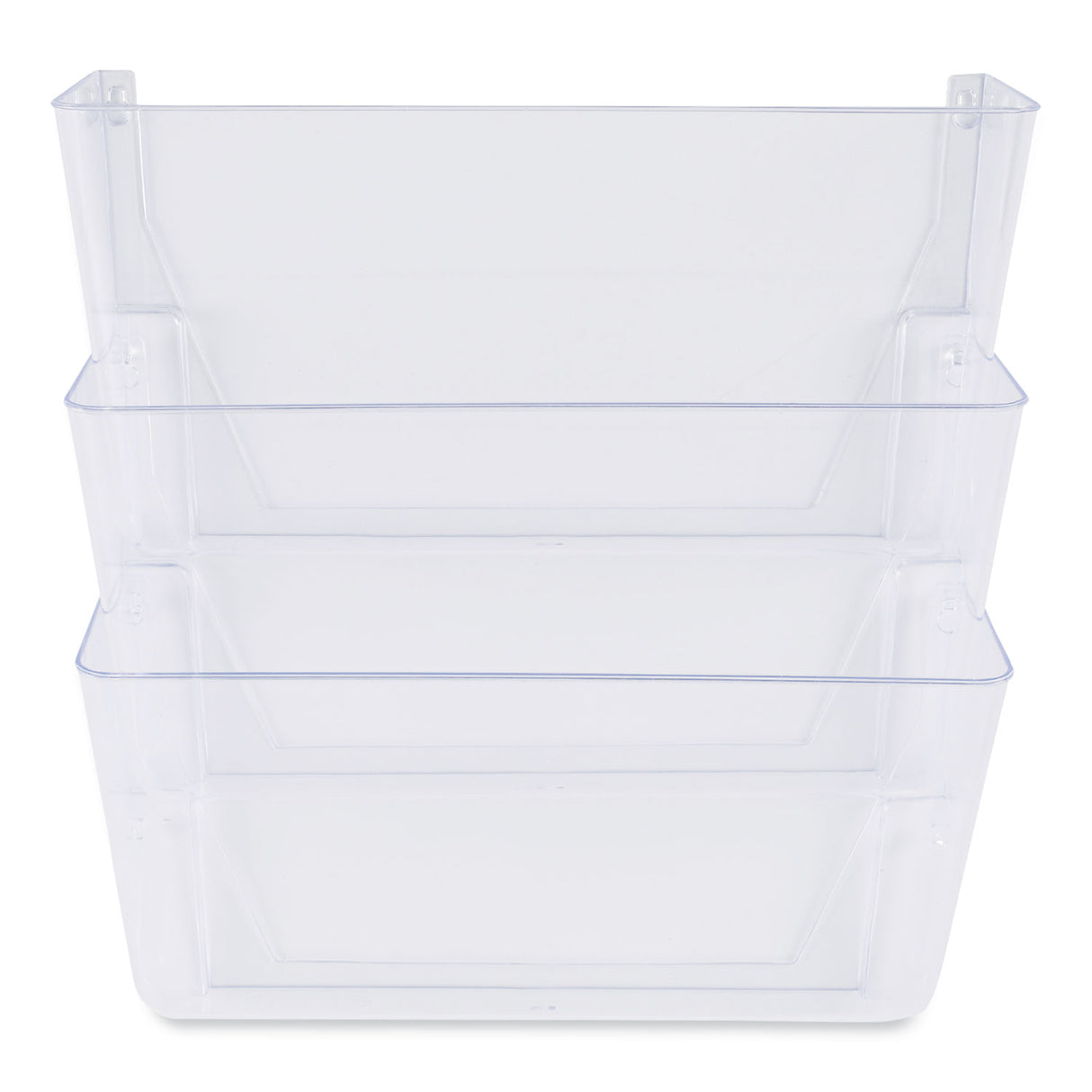 Universal Wall Files, 3 Sections, Letter Size, 13" x 4" x 14", Clear, 3/Set (UNV53682)