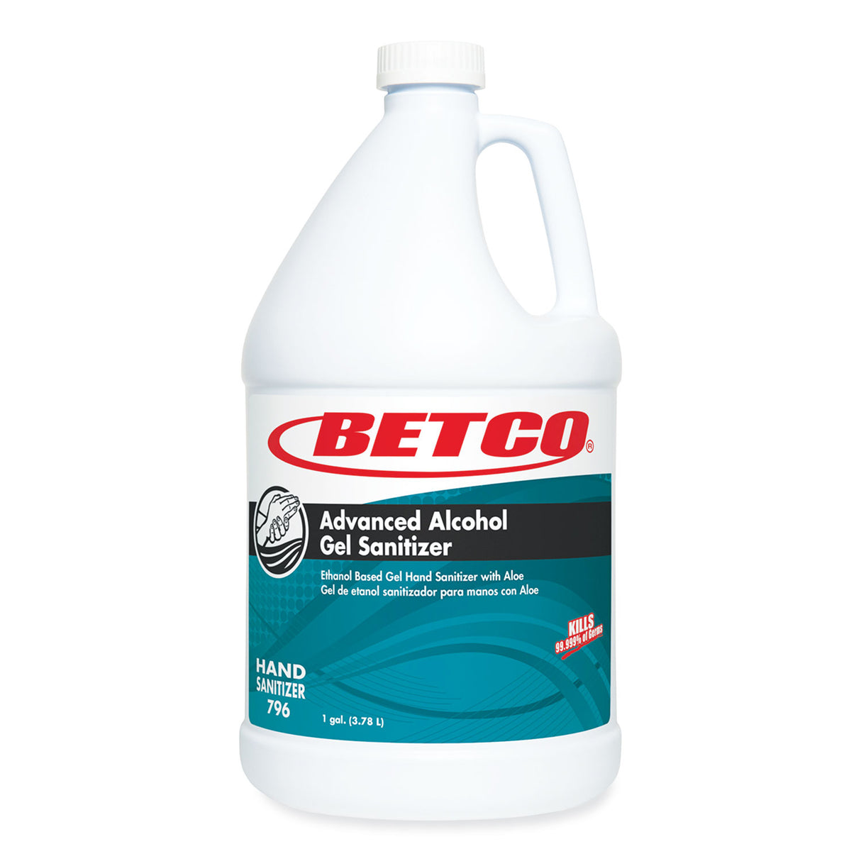 Betco Advanced Gel Hand Sanitizer, 1 gal Bottle, Light Fresh Scent, 4/Carton (7960400)