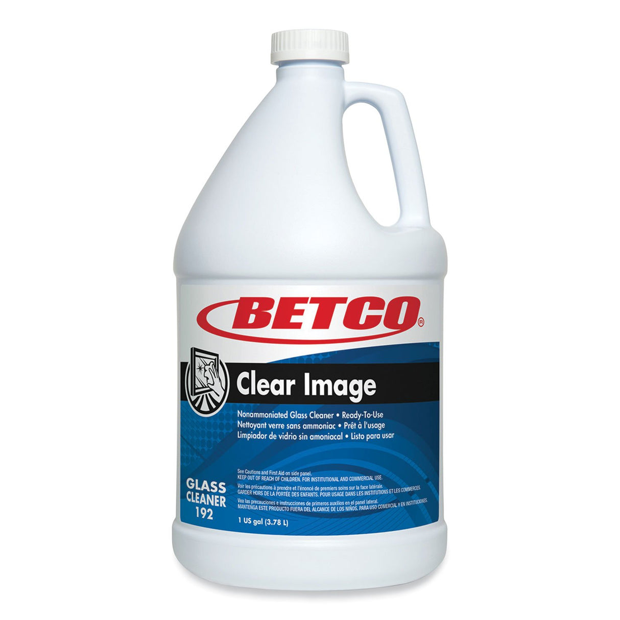 Betco Clear Image Glass and Surface Cleaner, Rain Fresh Scent, 1 gal Bottle, 4/Carton (1920400)