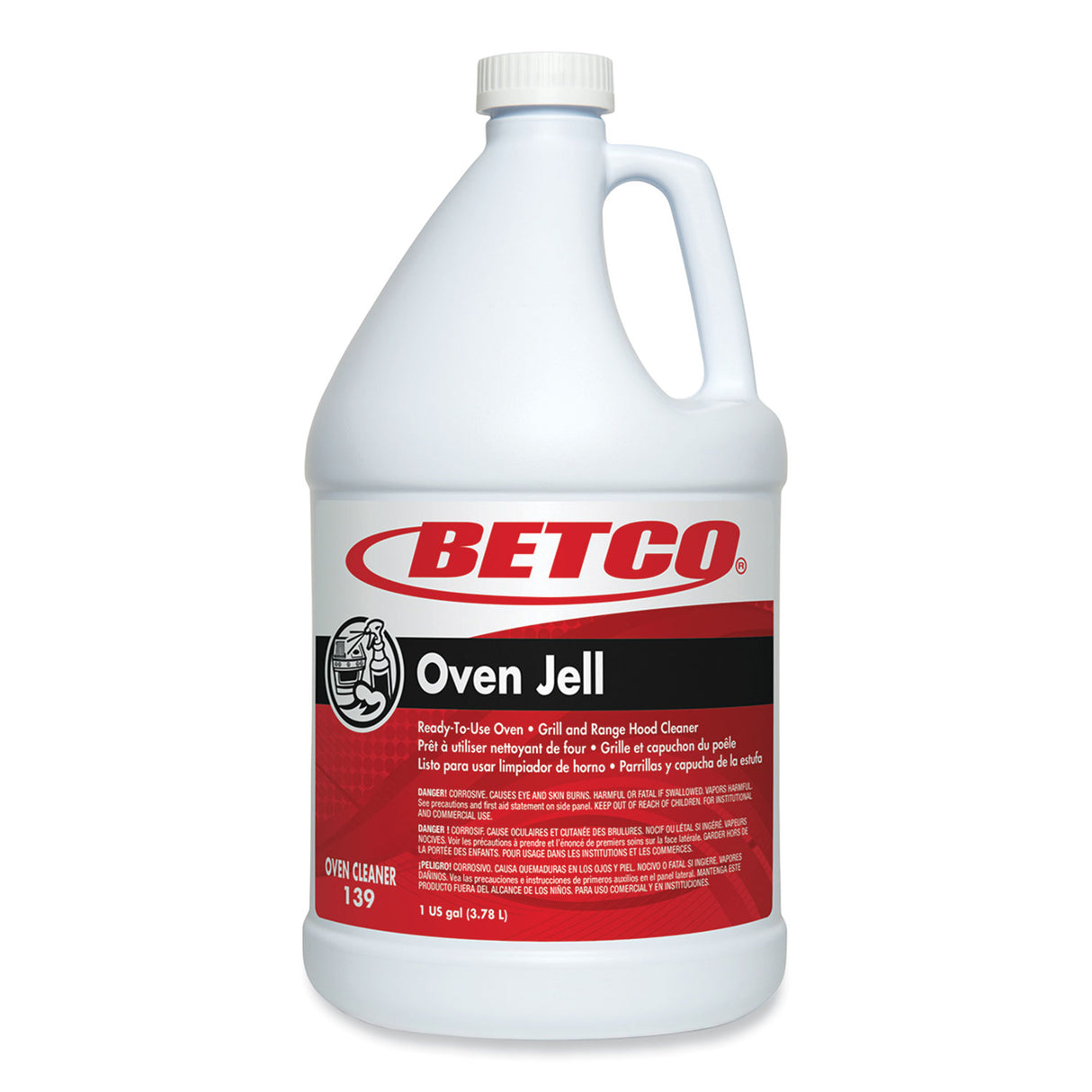 Betco Oven Jell Cleaner, Lemon Scent, 1 gal Bottle, 4/Carton (1390400)