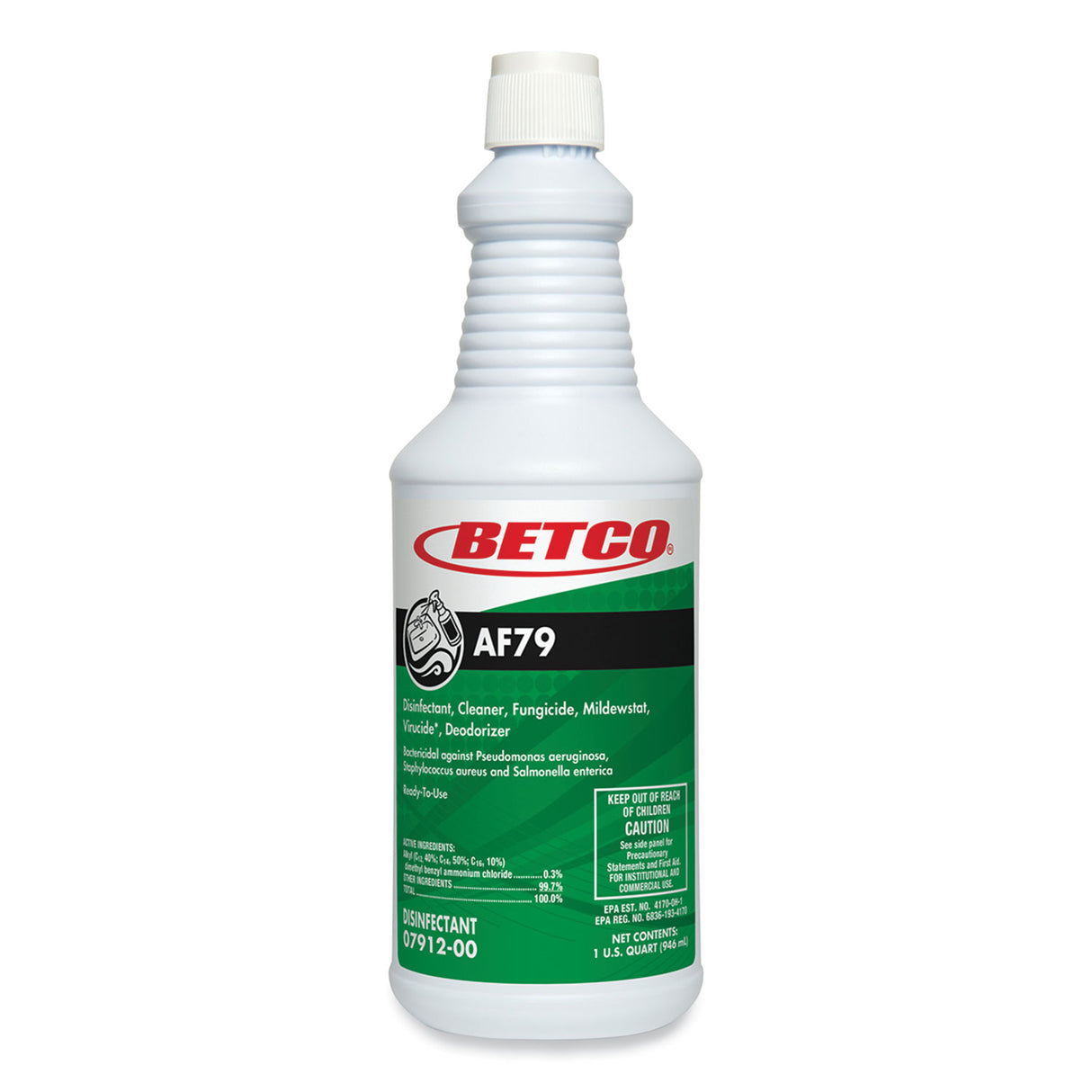 Betco AF79 Disinfectant Cleaner, Citrus Bouquet Scent, 32 oz Bottle, 12/Carton (791200)