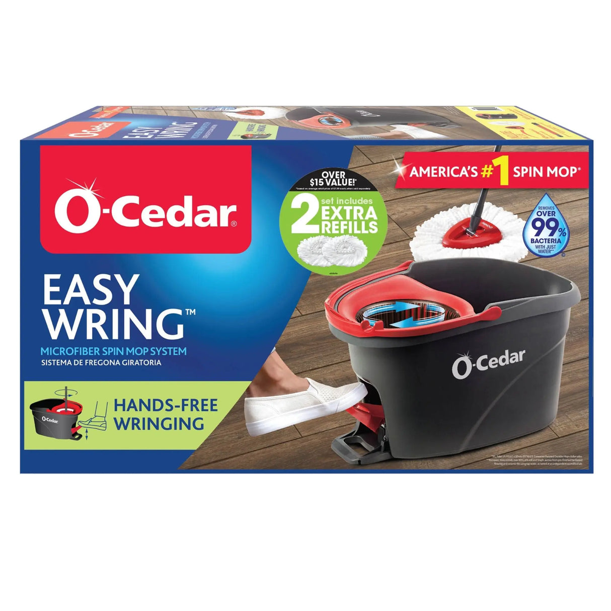 O-Cedar EasyWring Spin Mop & Bucket | Hands-Free Cleaning + Refills O-Cedar