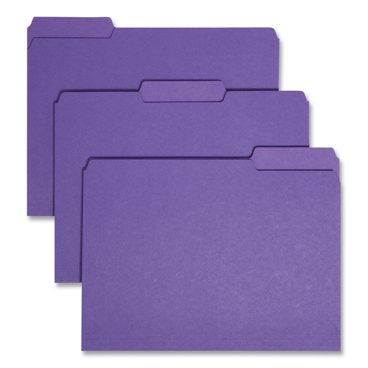Smead Interior File Folders, 1/3-Cut Tabs: Assorted, Letter Size, 0.75" Expansion, Purple, 100/Box (10283)
