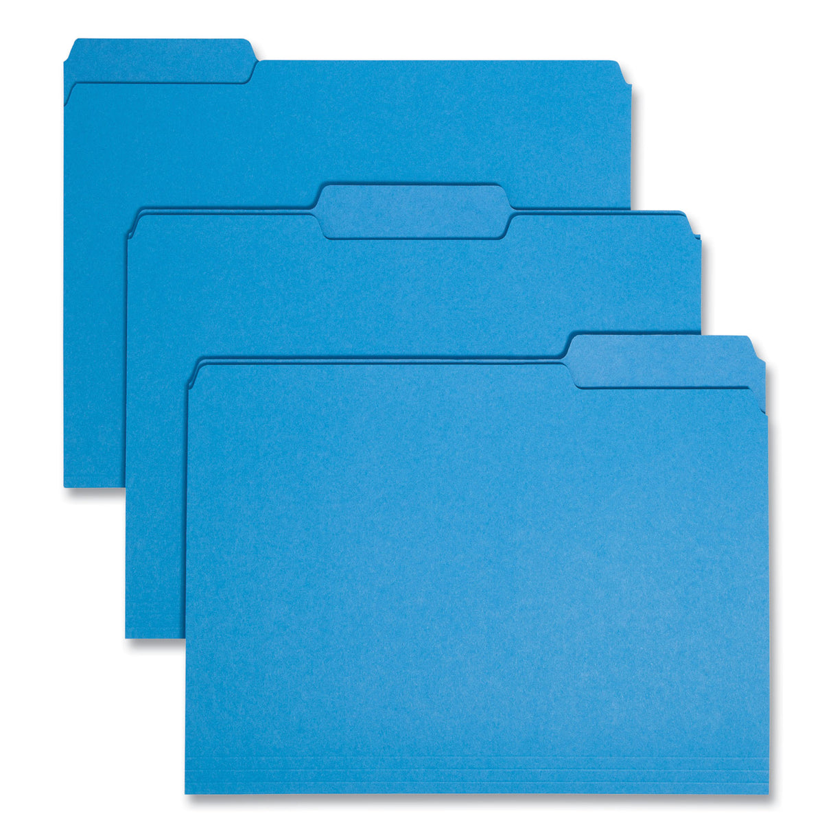Smead Interior File Folders, 1/3-Cut Tabs: Assorted, Letter Size, 0.75" Expansion, Sky Blue, 100/Box (10287)