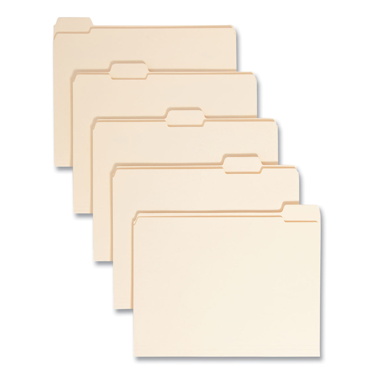 Smead Reinforced Tab Manila File Folders, 1/5-Cut Tabs: Assorted, Letter Size, 0.75" Expansion, 11-pt Manila, 100/Box (10356)