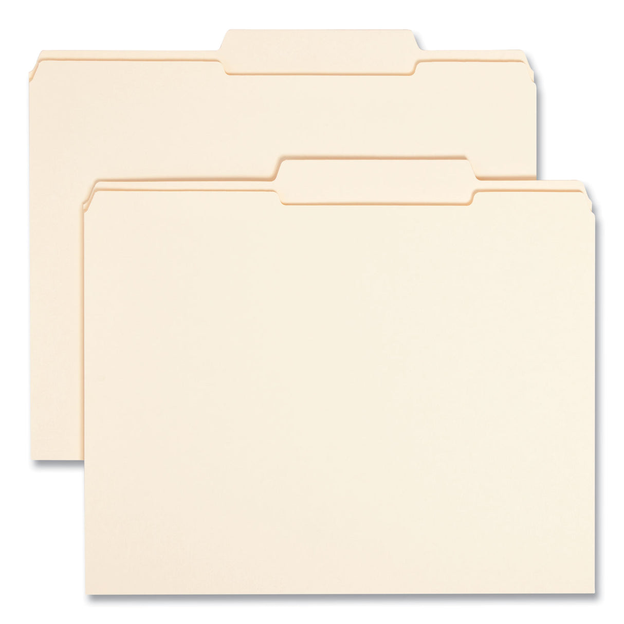 Smead Reinforced Guide Height File Folders, 2/5-Cut Tabs: Right of Center Position, Letter Size, 0.75" Expansion, Manila, 100/Box (10376)