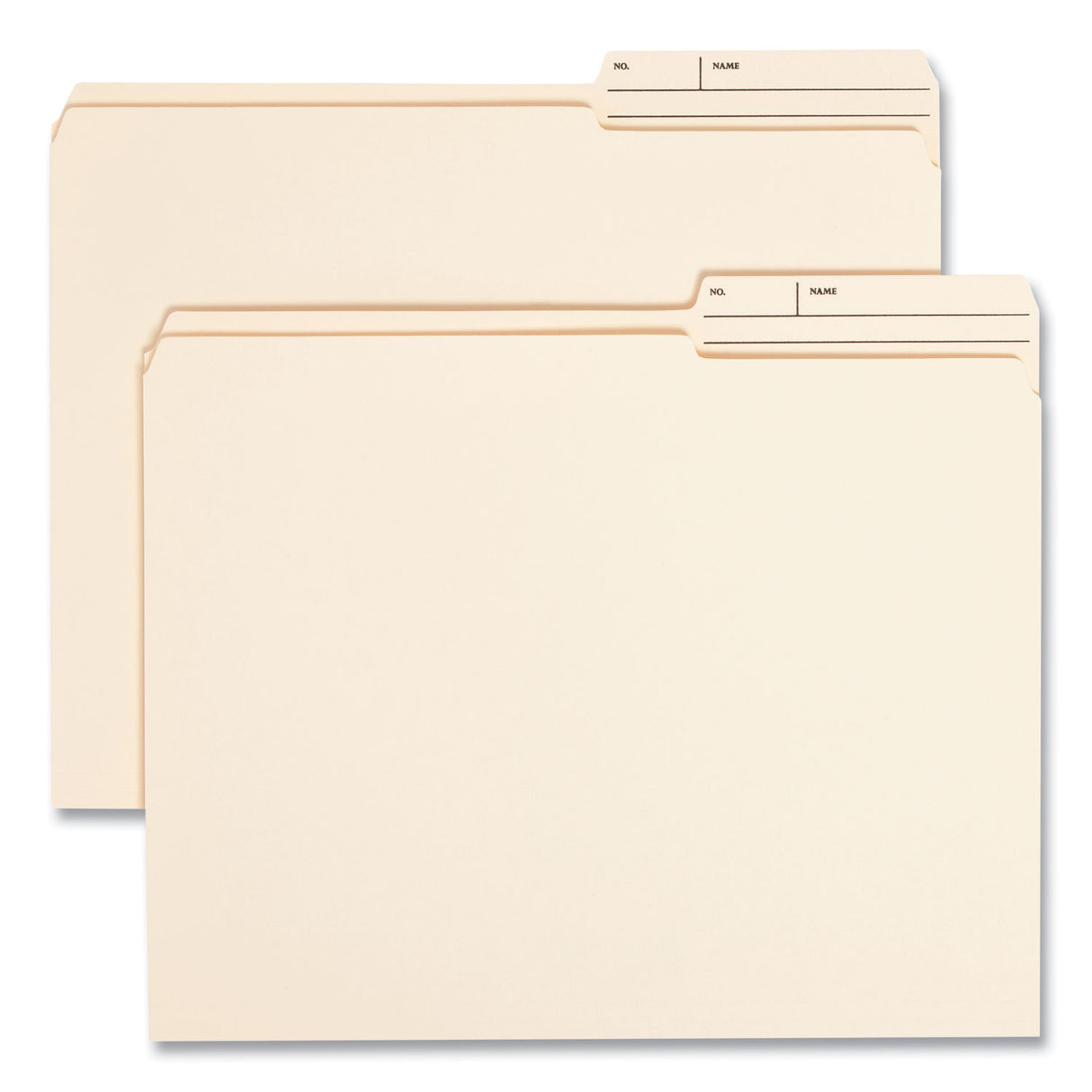 Smead Reinforced Guide Height File Folders, 2/5-Cut Printed Tabs: Right Position, Letter Size, 0.75" Expansion, Manila, 100/Box (10388)