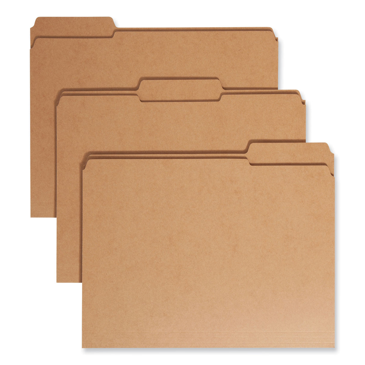 Smead Heavyweight Kraft File Folder, 1/3-Cut Tabs: Assorted, Letter Size, 0.75" Expansion, 11-pt Kraft, Brown, 100/Box (10734)