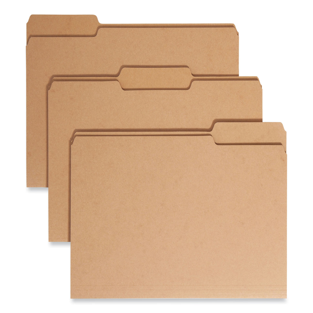 Smead Heavyweight Kraft File Folder, 1/3-Cut Tabs: Assorted, Letter Size, 0.75" Expansion, 17-pt Kraft, Brown, 50/Box (10830)