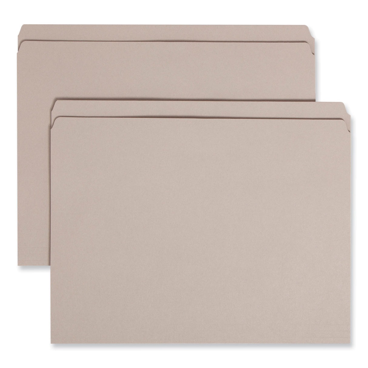 Smead Reinforced Top Tab Colored File Folders, Straight Tabs, Letter Size, 0.75" Expansion, Gray, 100/Box (12310)