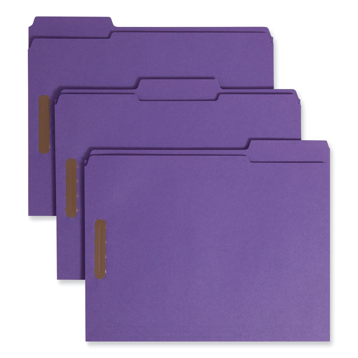 Smead Top Tab Colored Fastener Folders, 0.75" Expansion, 2 Fasteners, Letter Size, Purple Exterior, 50/Box (13040)