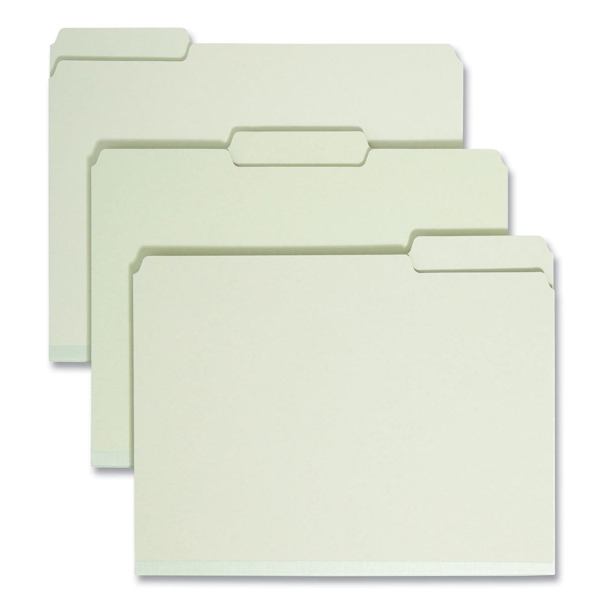 Smead Expanding Recycled Heavy Pressboard Folders, 1/3-Cut Tabs: Assorted, Letter Size, 2" Expansion, Gray-Green, 25/Box (13234)