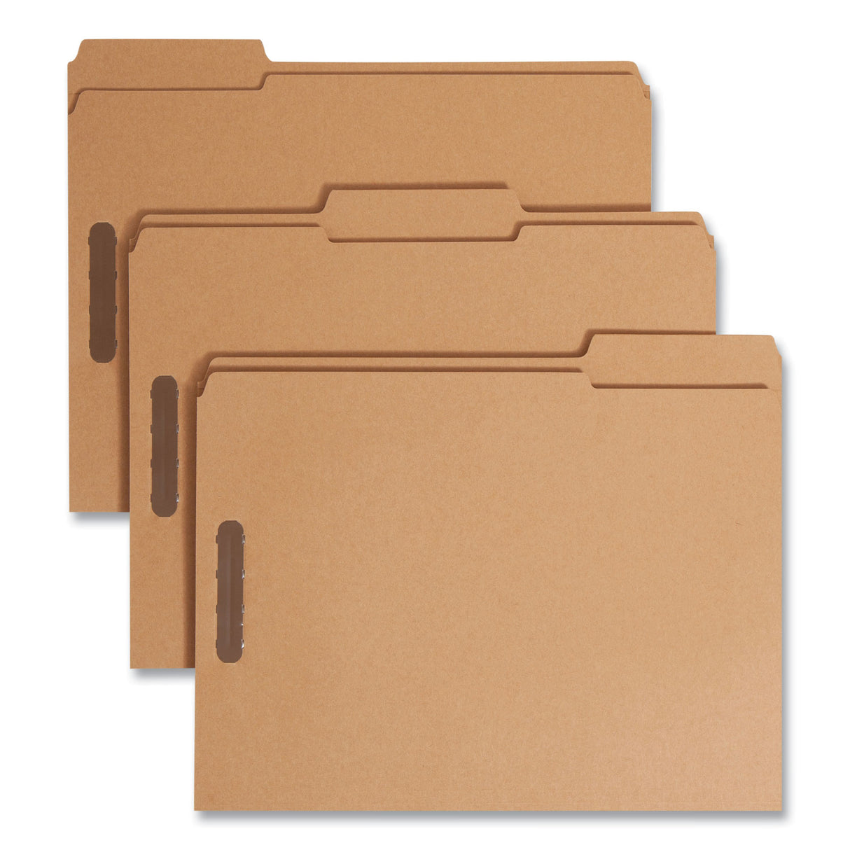 Smead Top Tab Fastener Folders, 1/3-Cut Tabs: Assorted, 0.75" Expansion, 2 Fasteners, Letter Size, Kraft Exterior, 50/Box (14837)