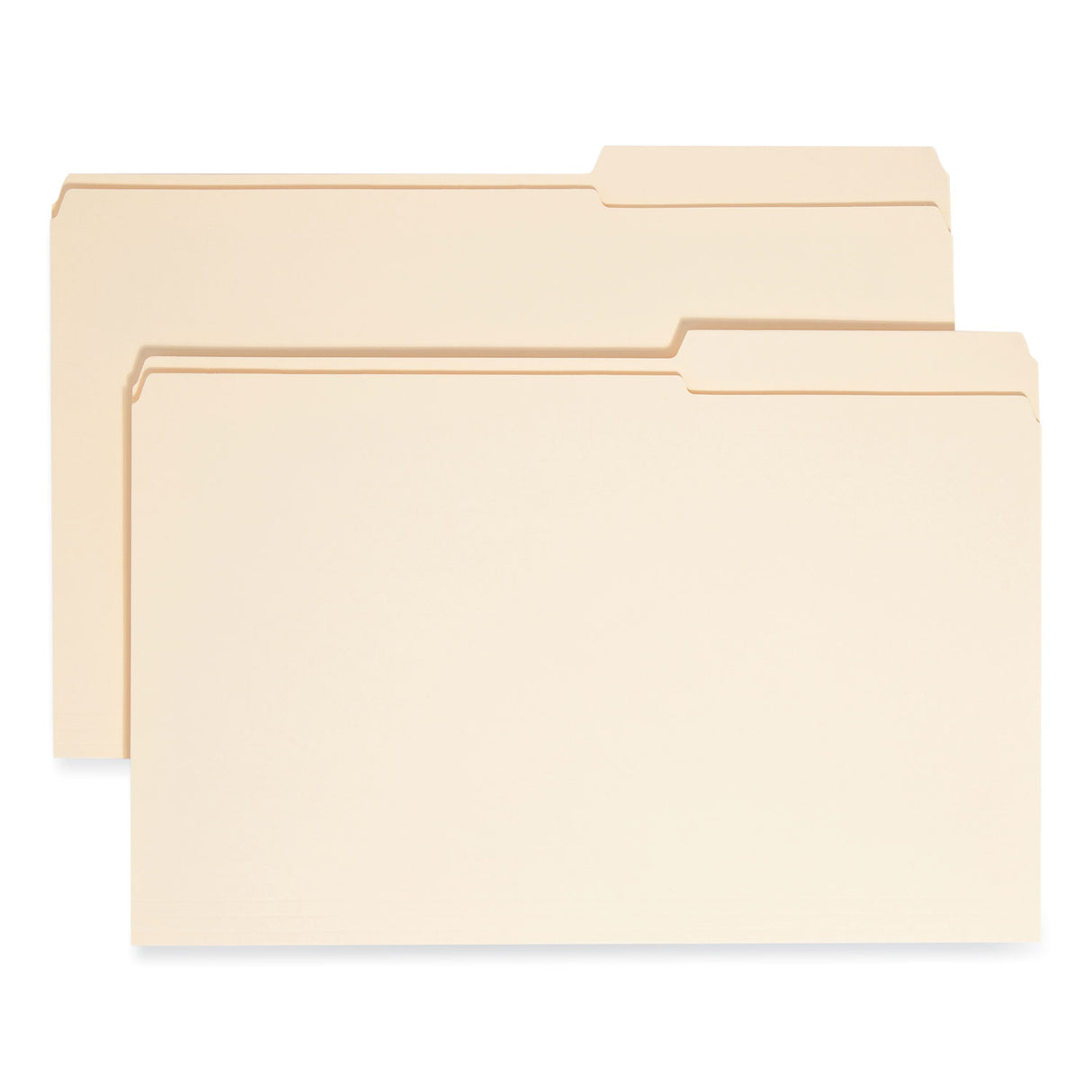 Smead Reinforced Guide Height File Folders, 2/5-Cut Tabs: Right Position, Legal Size, 0.75" Expansion, Manila, 100/Box (15386)