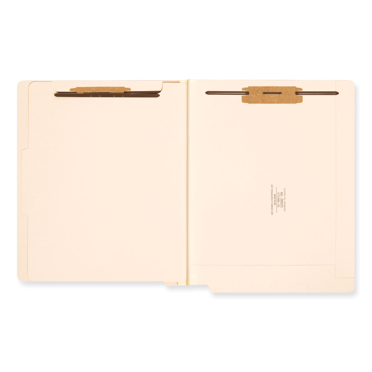 Smead Manila End Tab Classification Folders, 2" Expansion, 1 Divider, 4 Fasteners, Letter Size, Manila Exterior, 10/Box (26825)