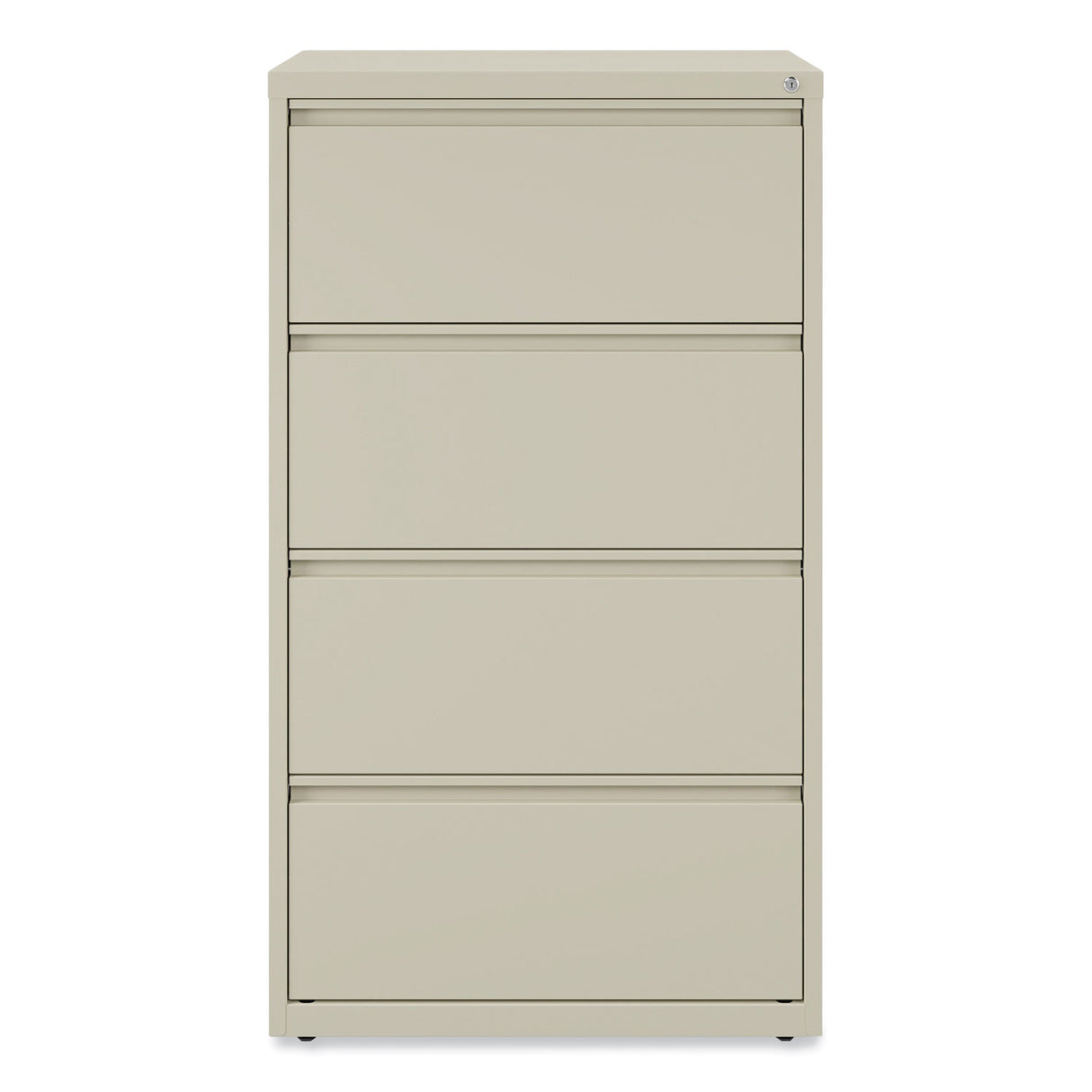 Alera Lateral File, 4 Legal/Letter-Size File Drawers, Putty, 30" x 18.63" x 52.5" (ALEHLF3054PY)