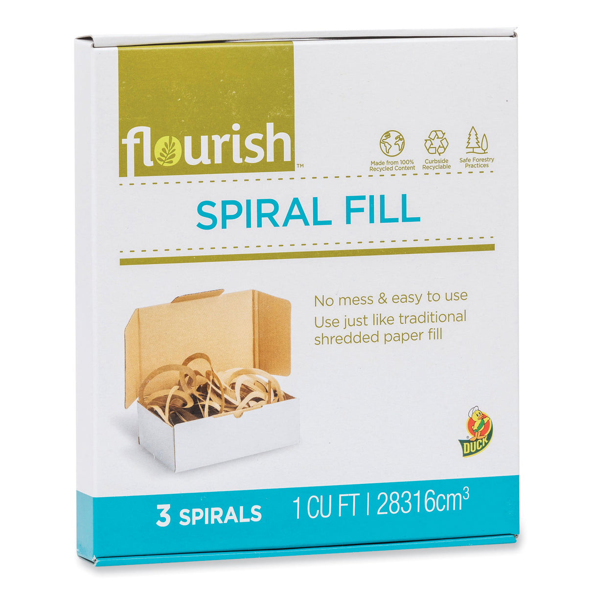 Flourish Paper Spiral Cushion Fill, Brown Kraft, 1 cu ft, 3 Spirals/Pack, 6 Packs (287430)