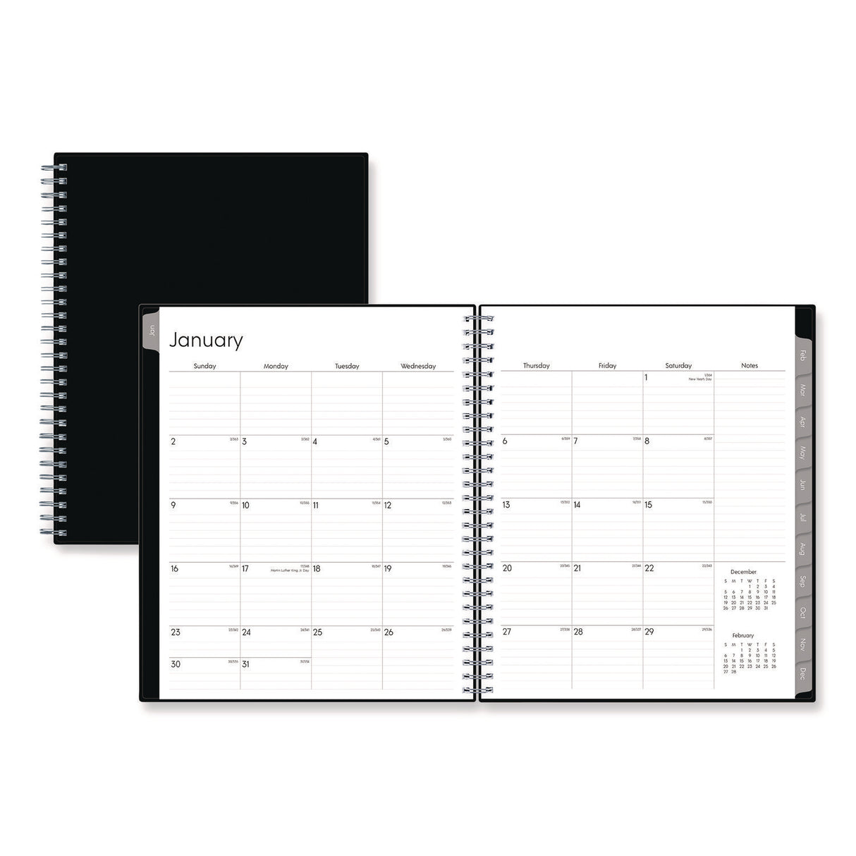 Blue Sky Enterprise Monthly Planner, 10 x 8, Black Cover, 12-Month (Jan to Dec): 2025 (131794)