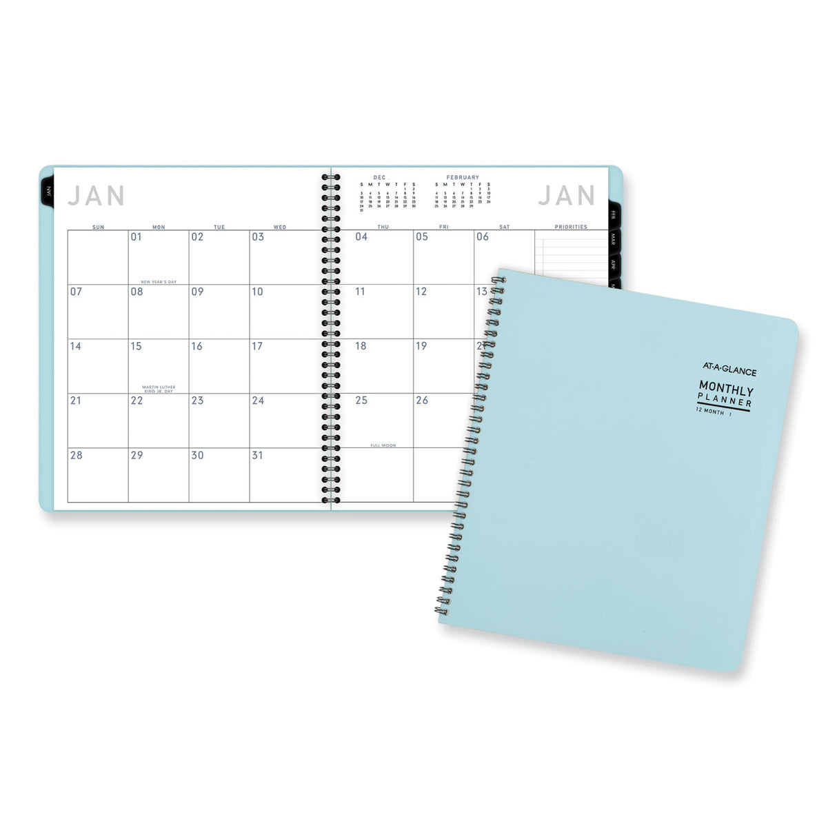 AT-A-GLANCE Contemporary Lite Monthly Planner, 11 x 9.5, Light Blue Cover, 12-Month (Jan to Dec): 2025 (7026XL38)