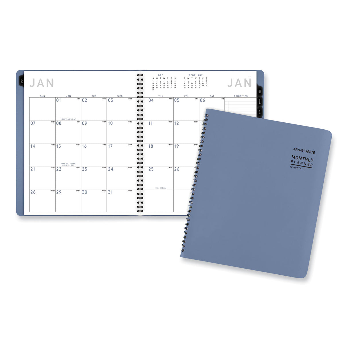 AT-A-GLANCE Contemporary Monthly Planner, 11.38 x 9.63, Blue Cover, 12-Month (Jan to Dec): 2025 (70250X20)
