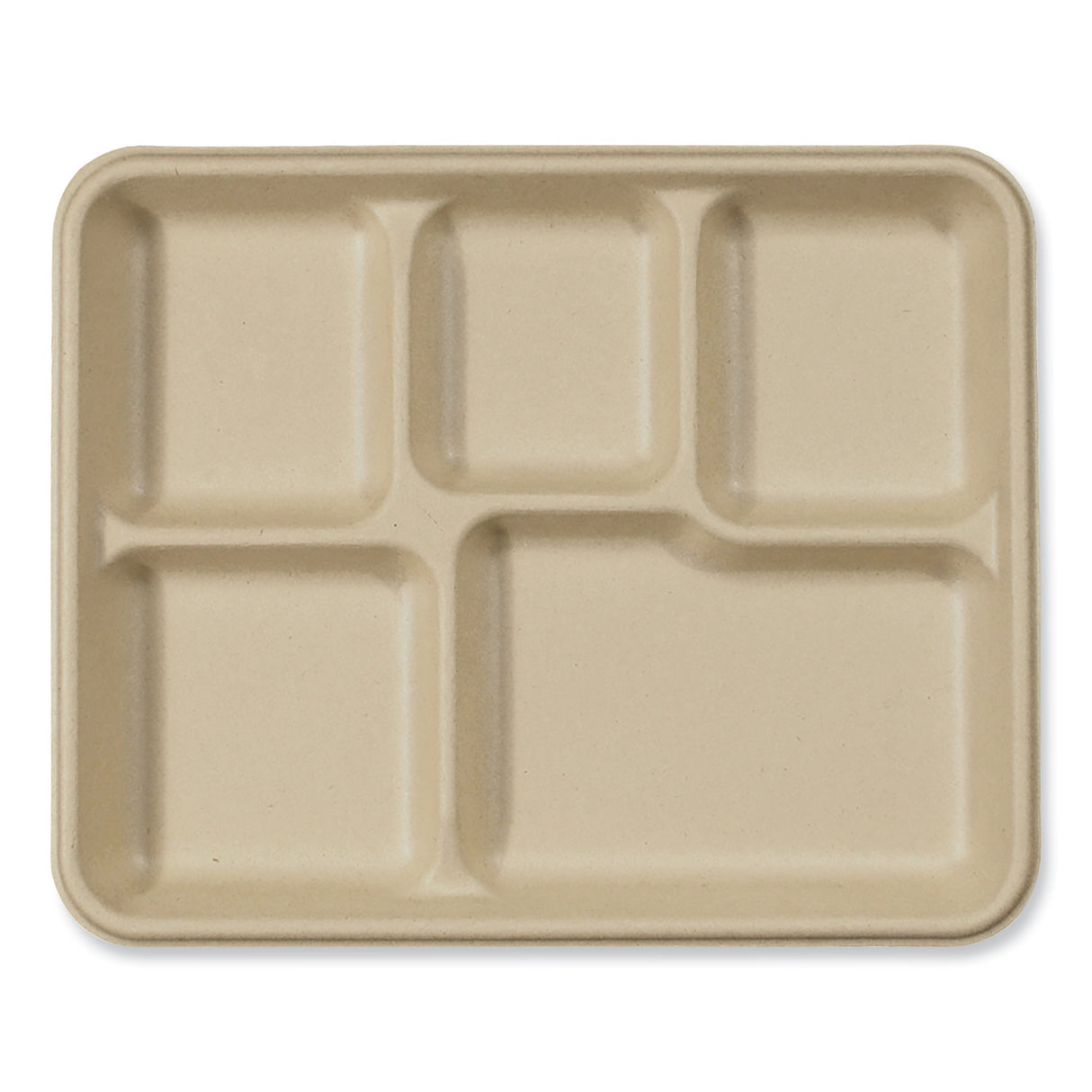 World Centric Fiber Trays, 5-Compartment, 8.5 x 10.24 x 1.01, Natural, Paper, 400/Carton (TRSC5CLFS)