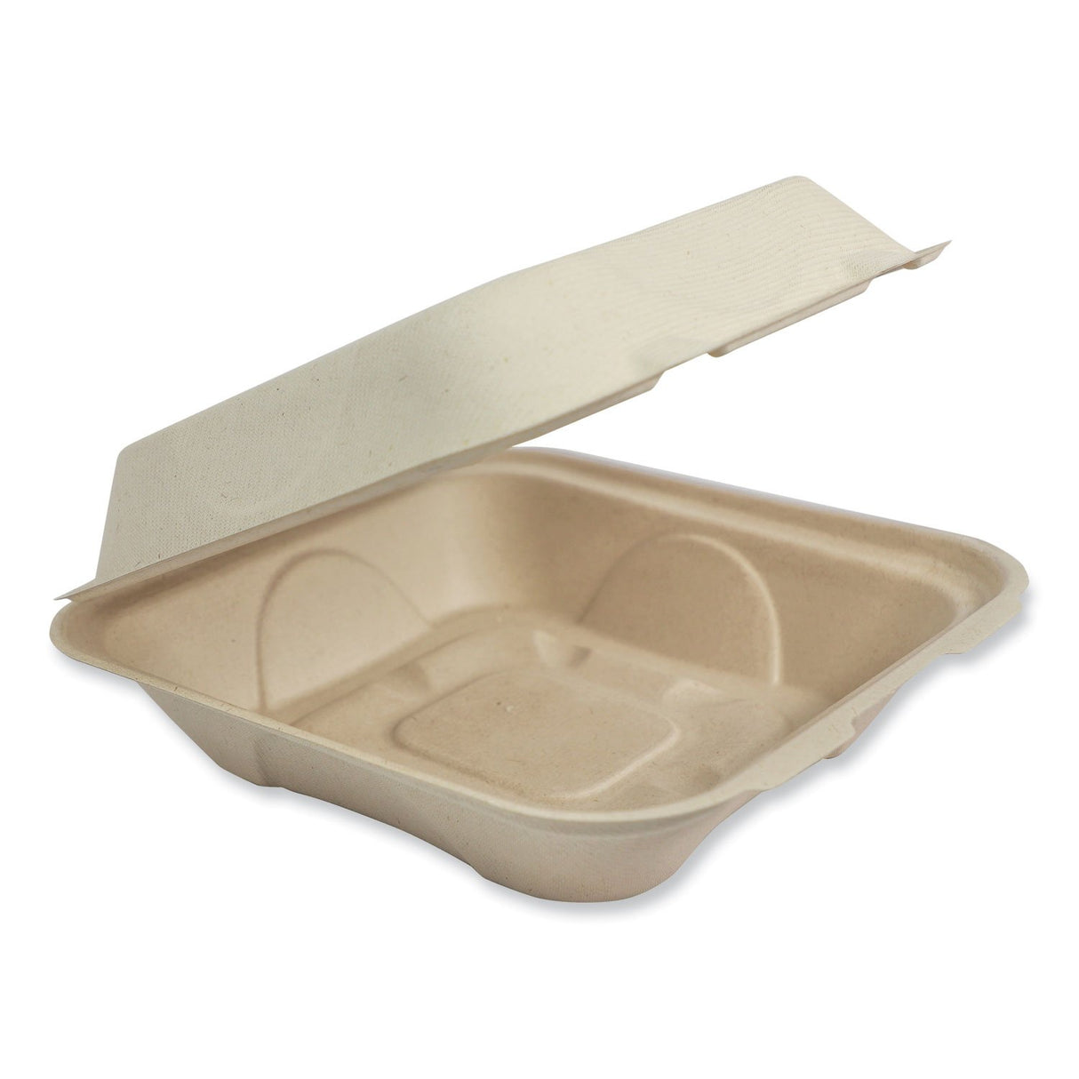 World Centric Fiber Hinged Containers, 9.2 x 9.1 x 3.2, Natural, Paper, 300/Carton (TOSCU9LFP)
