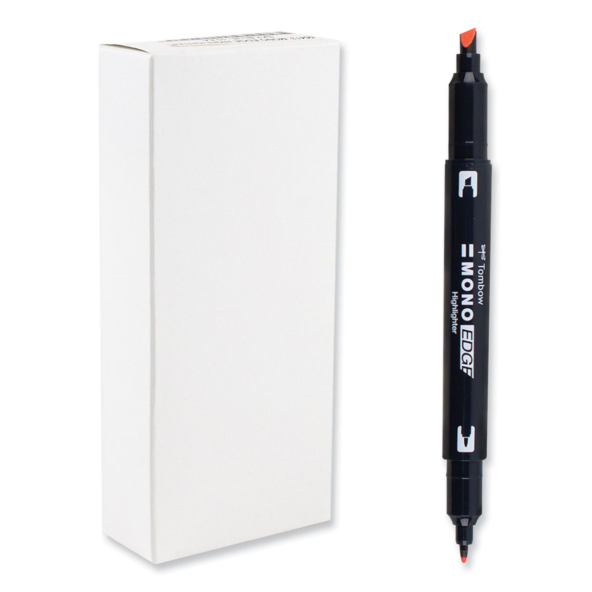 Tombow Edge Highlighters, Red Ink, Chisel/Bullet Tip, Red Barrel, 10/Box (56412)