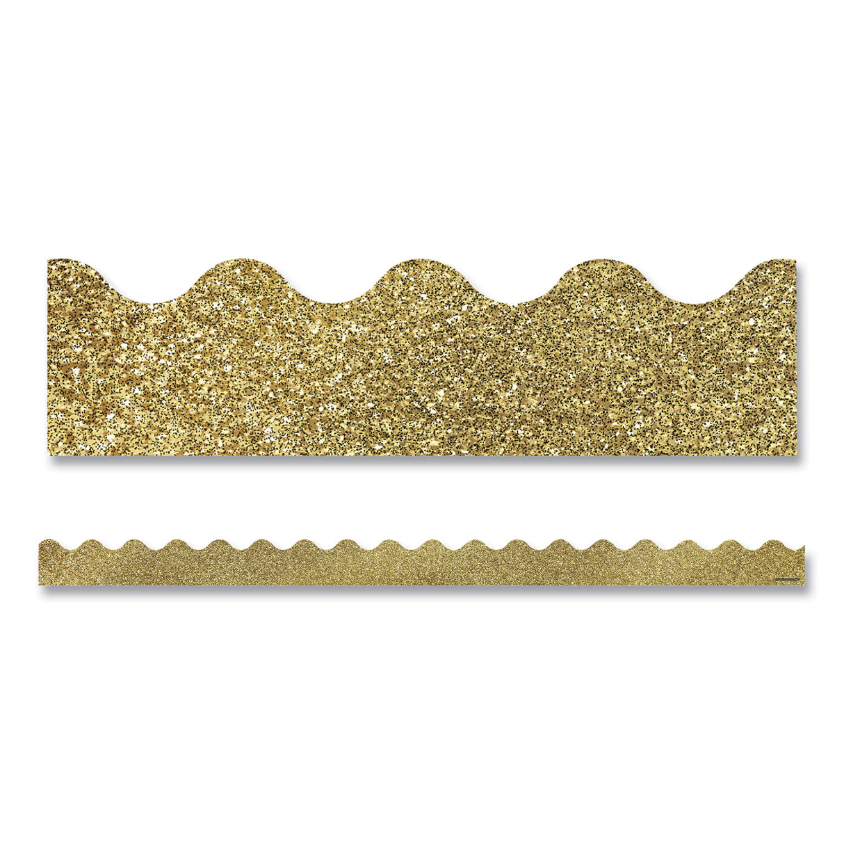Carson-Dellosa Scalloped Borders, 2.25" x 3 ft, Gold Glitter, 13/Pack (108319)