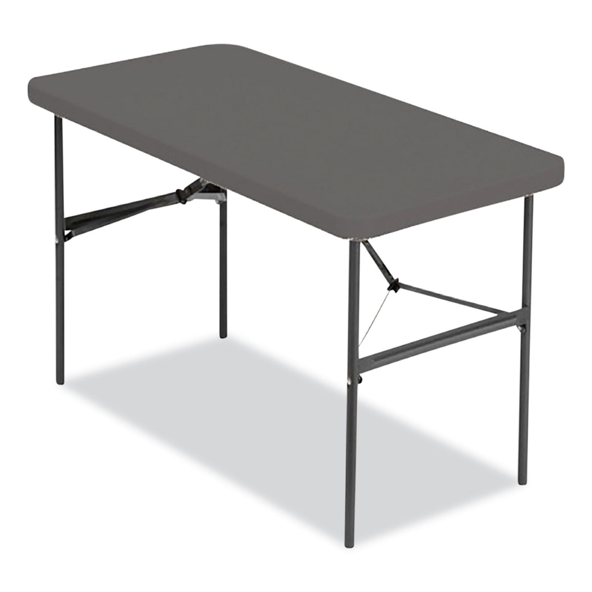 Iceberg IndestrucTable Commercial Folding Table, Rectangular, 48" x 24" x 29", Charcoal Top, Charcoal Base/Legs (65507)