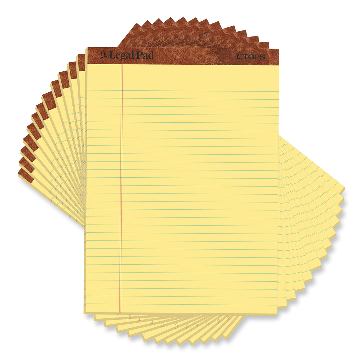 TOPS "The Legal Pad" Ruled Perforated Pads, Wide/Legal Rule, 50 Canary-Yellow 8.5 x 11.75 Sheets, Dozen (7532)