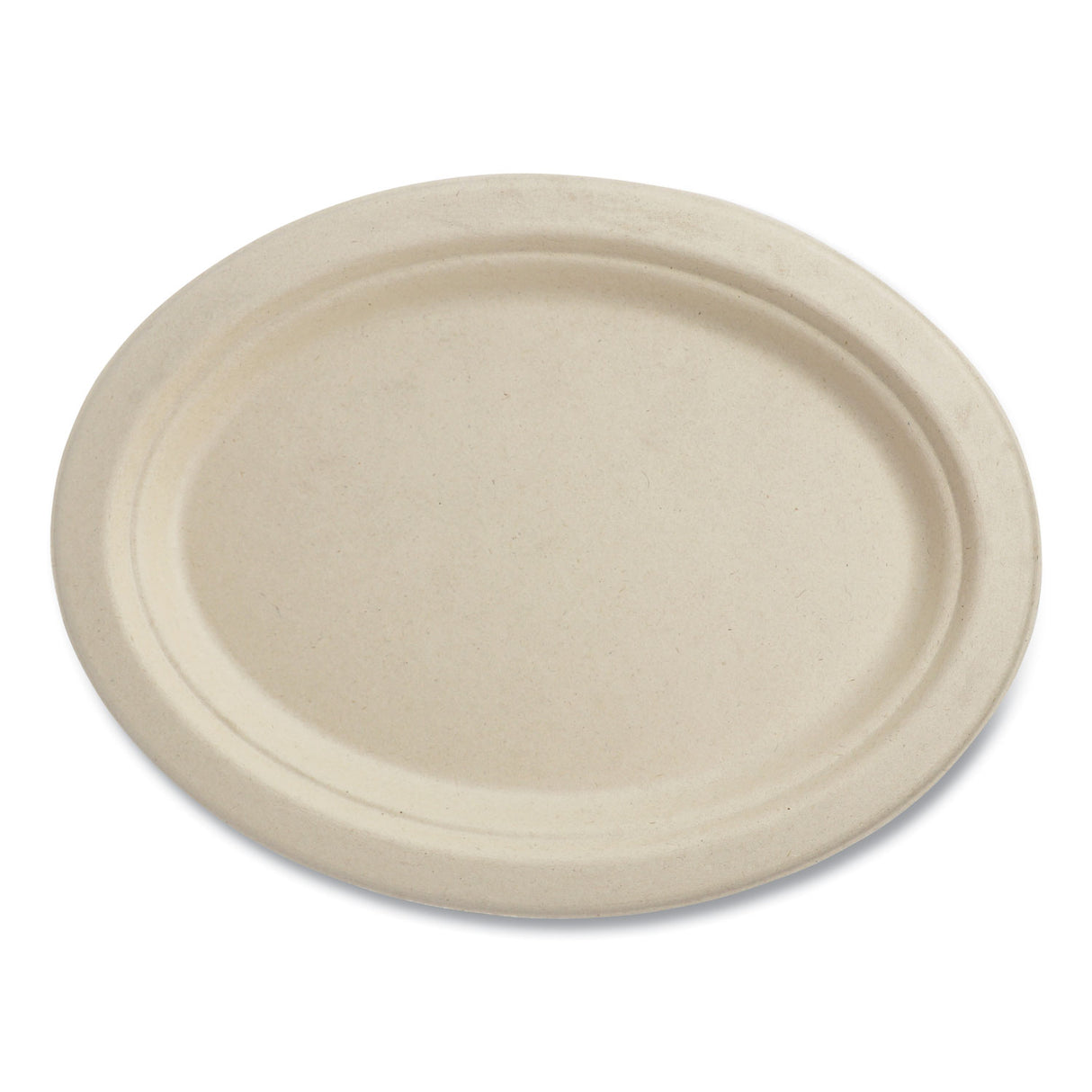 World Centric Fiber Plates, Oval, 9.9 x 12, Natural, 500/Carton (PLSCU12OLFS)