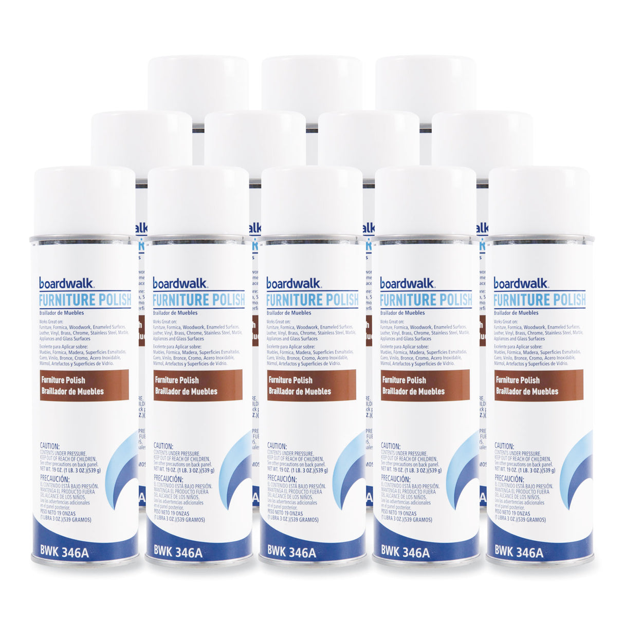 Boardwalk® Aerosol Furniture Polish, Lemon Scent, 12 Cans (BWK346ACT)
