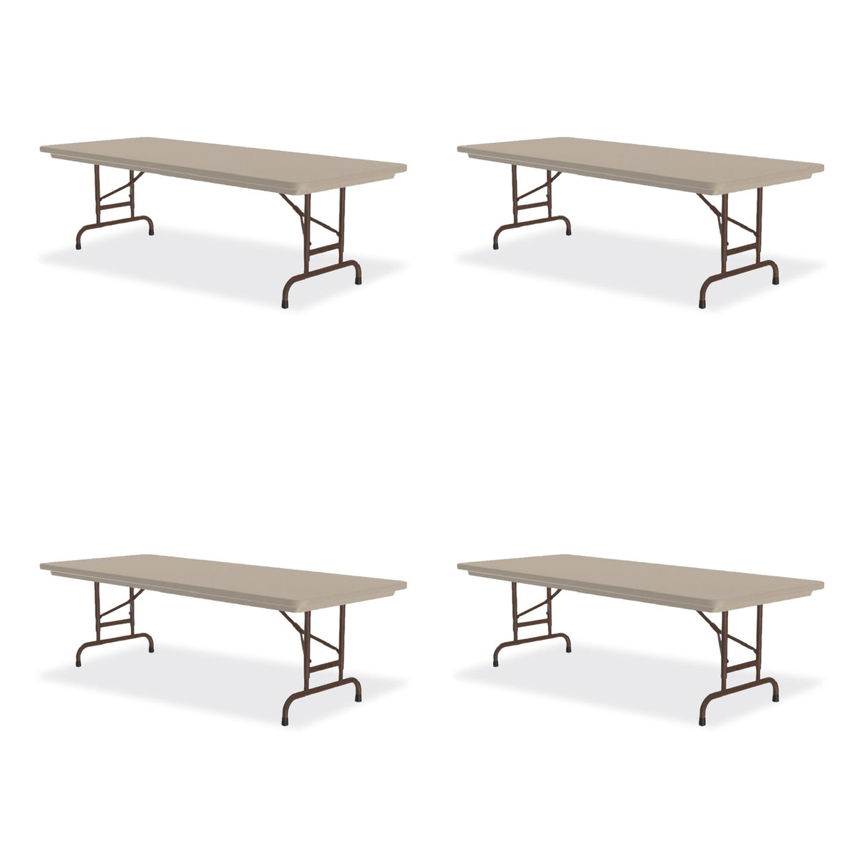 Correll Adjustable Folding Tables, Rectangular, 60" x 30" x 22" to 32", Mocha Granite Top, Brown Legs, 4/Pallet (RA3060244P)