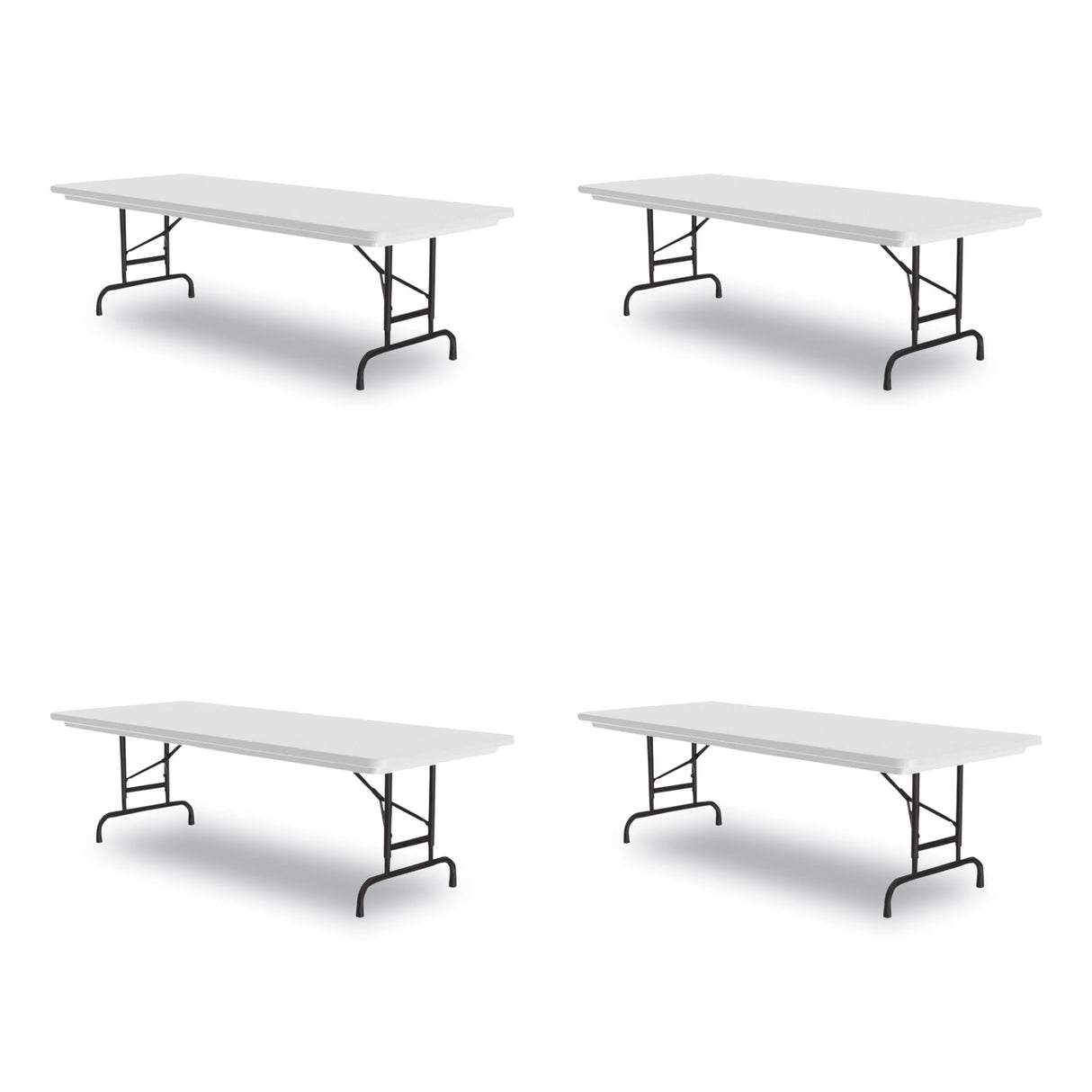 Correll Adjustable Folding Tables, Rectangular, 60" x 30" x 22" to 32", Gray Granite Top, Black Legs, 4/Pallet (RA3060234P)