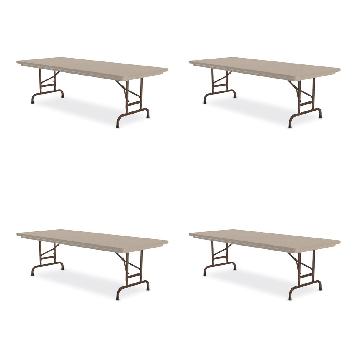 Correll Adjustable Folding Tables, Rectangular, 96" x 30" x 22" to 32", Mocha Granite Top, Brown Legs, 4/Pallet (RA3096244P)