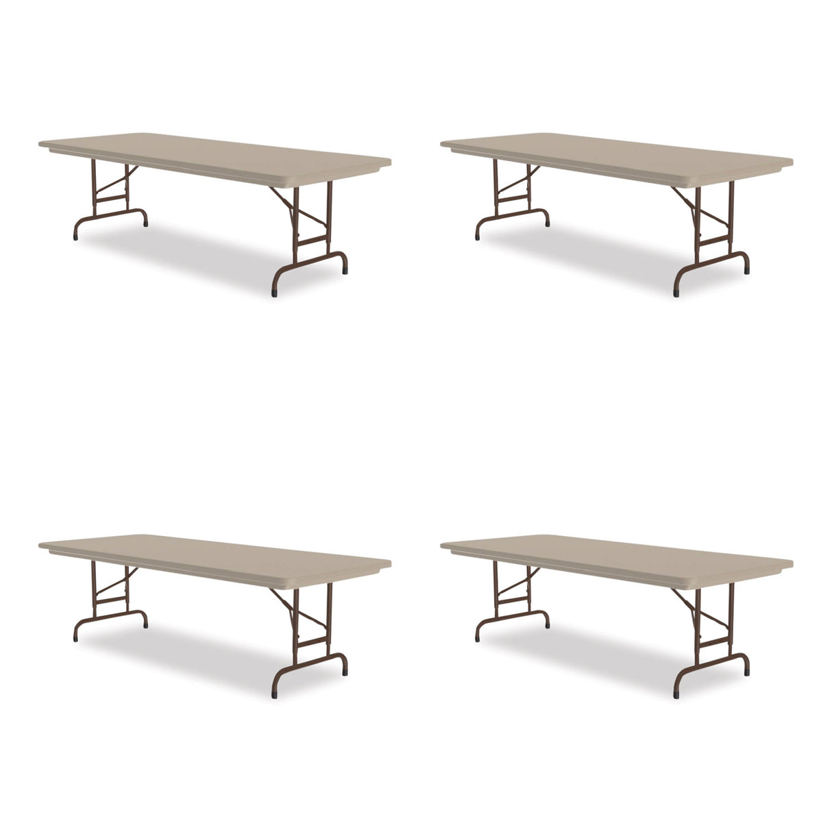 Correll Adjustable Folding Tables, Rectangular, 72" x 30" x 22" to 32", Mocha Granite Top, Brown Legs, 4/Pallet (RA3072244P)