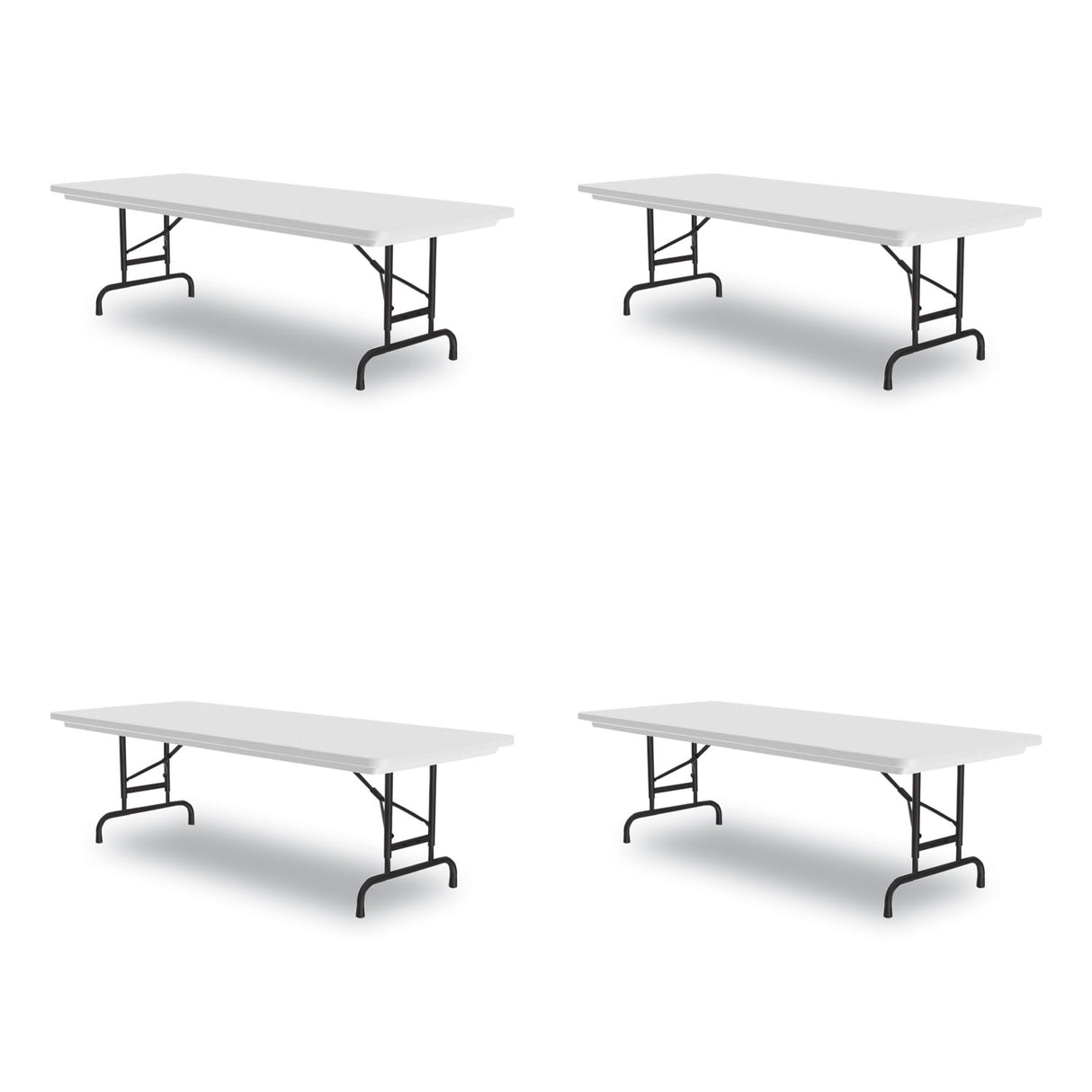 Correll Adjustable Folding Tables, Rectangular, 96" x 30" x 22" to 32", Gray Granite Top, Black Legs, 4/Pallet (RA3096234P)