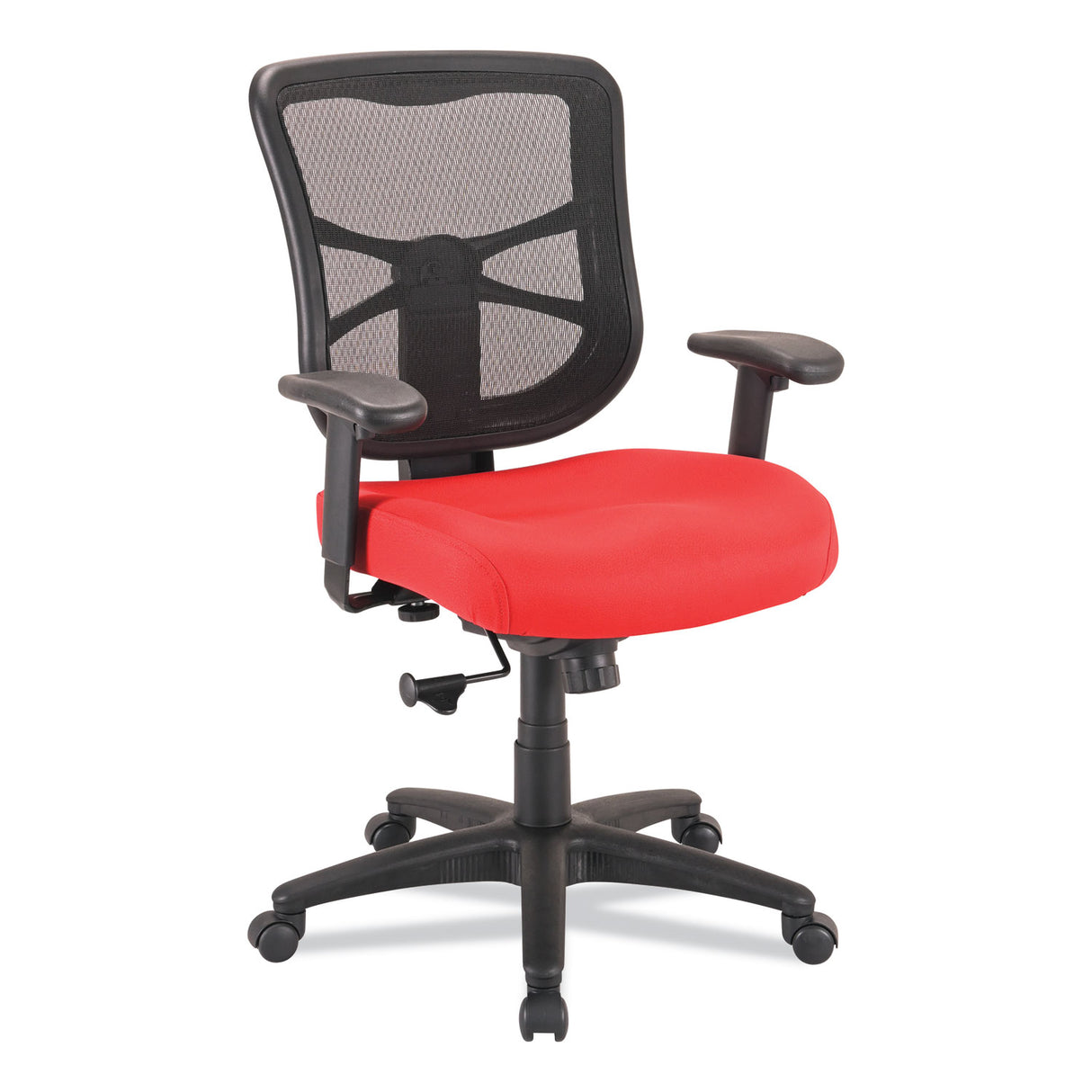 Alera Elusion Series Mesh Mid-Back Swivel/Tilt Chair, Supports Up to 275 lb, 17.9" to 21.8" Seat Height, Red (ALEEL42BME30B)