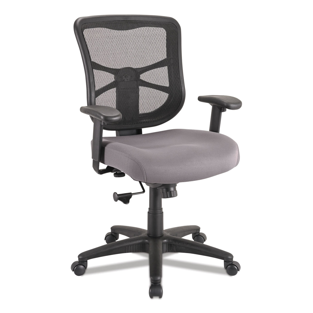 Alera Elusion Series Mesh Mid-Back Swivel/Tilt Chair, Supports Up to 275 lb, 17.9" to 21.8" Seat Height, Gray Seat (ALEEL42BME40B)